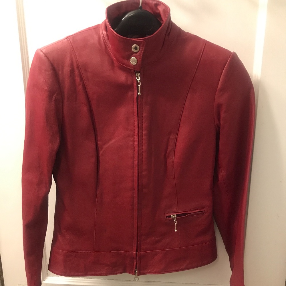Red leather jacket
